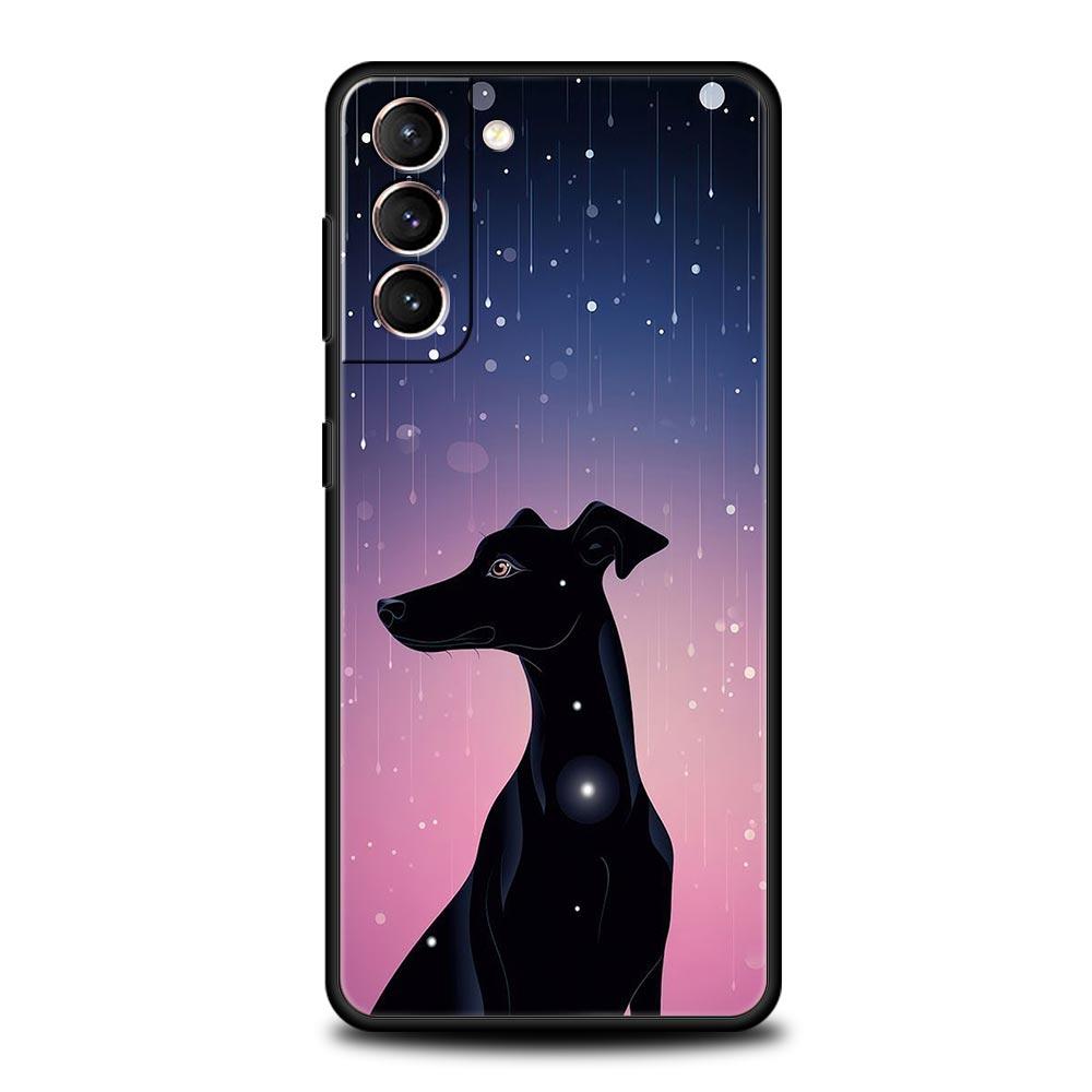 Galgo Greyhound Dog Phone Case For Samsung Galaxy S26 Ultra S25 Plus S24 FE S23 S22 5G S21 S20 Cover Black Soft