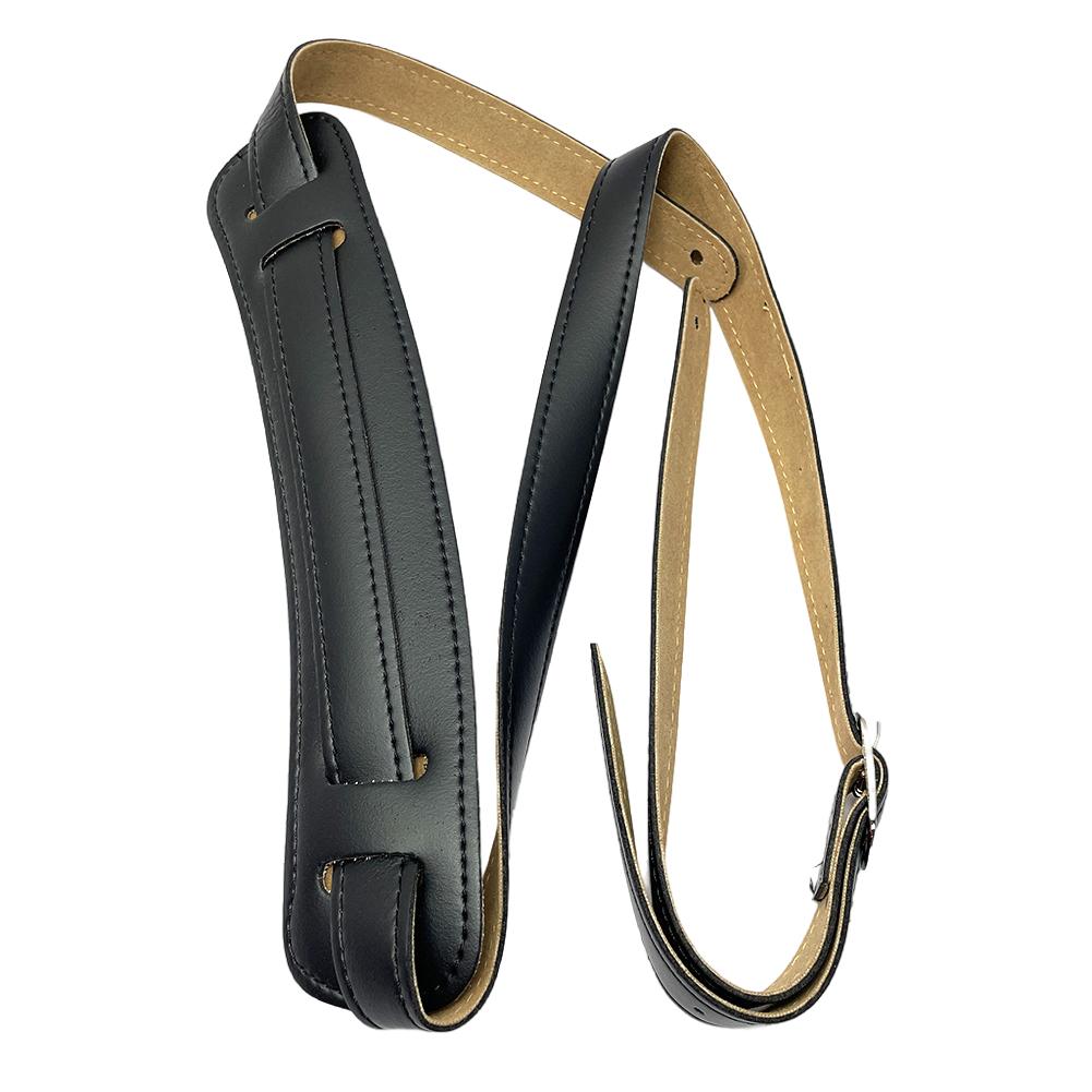 Leather Padded Strap Adjustable Length Folk Guitar Strap with Shoulder Pad Electric Guitar Strap for Acoustic Electric Folk Bass