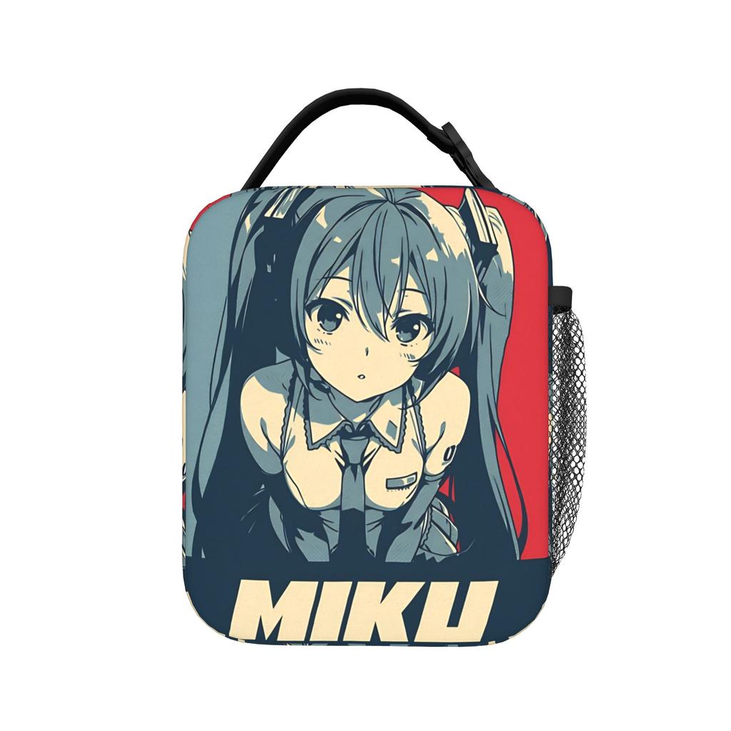 Hatsune Miku Cartoon Singer Insulated Lunch Bag Cooler Bag Reusable,Lunch Container  Large Lunch Box Tote Food Bag Beach  Picnic