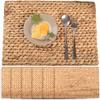 Tapete de mesa resistente al calor, mano de obra exquisita, forma rectangular, diseño trenzado Vintage, tapete para vajilla para el hogar