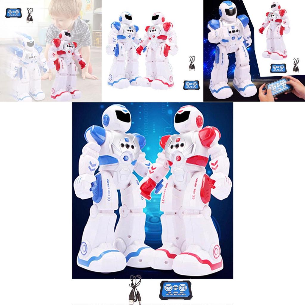 Kids' Intelligent Remote Control New Will Electric Robot Toy Blue/red Educational And Fun Dancing Robot