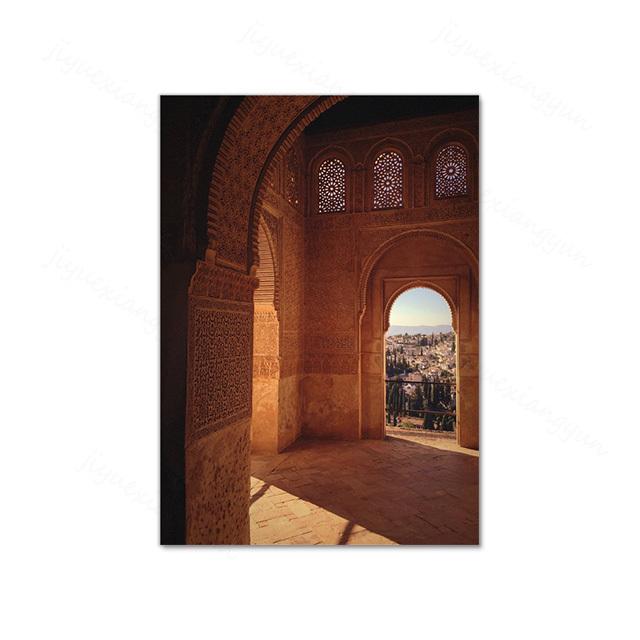 Moderne islamische Architektur Allah Muhammed marokkanische Moschee Zitat Poster Wand Kunst Tür Leinwand Druck Malerei Home Decor