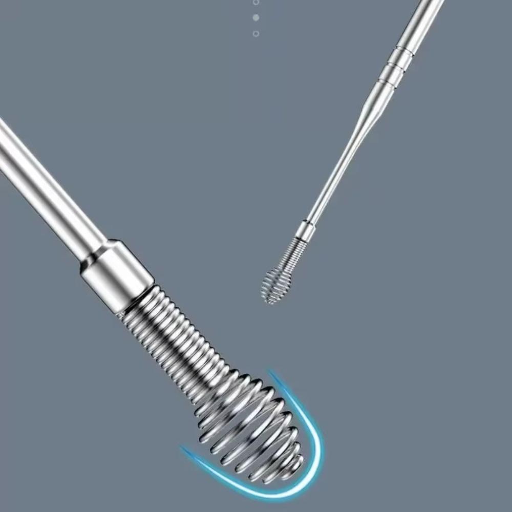 9Pcs/set New 9Pcs/Set Earwax Removal Tools Stainless Steel Curette Spoon Earpick Easy Carry Ear Care Ear Clean Tool