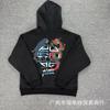 Black Patta Cartoon Graphic Letter Print Hoodie Casual Sweatshirt Teens