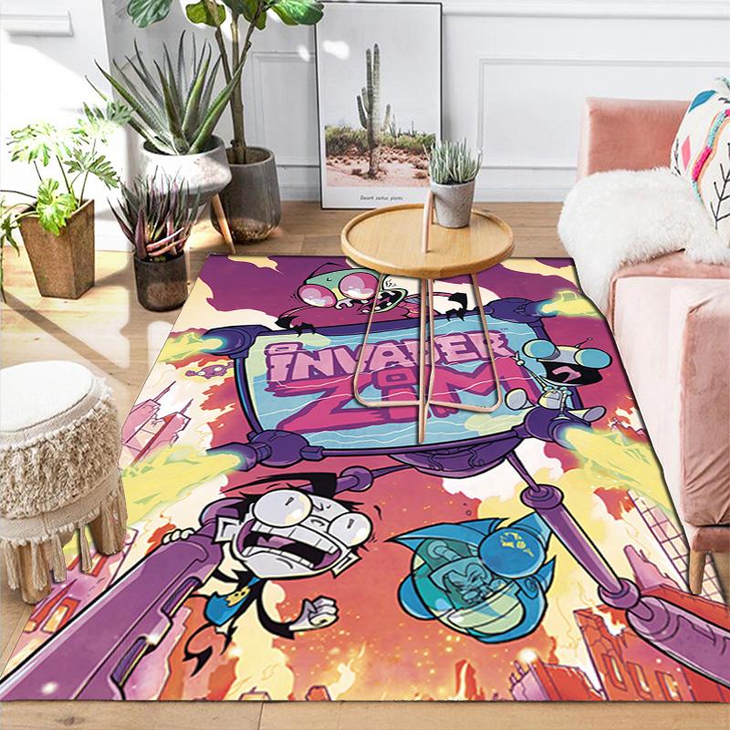 Invader Zim Rug Floor Mat for Living Room or Bedroom Soft and Comfortable Carpet a Gift for Birthday and Holiday.