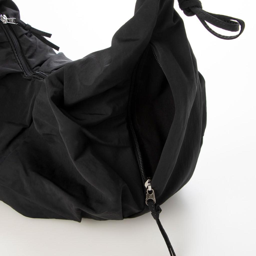 Maison Vert Raffinierte Ein-Schulter-Tasche, Leicht und mit mehreren Fächern, Groß, Schwarz (10)