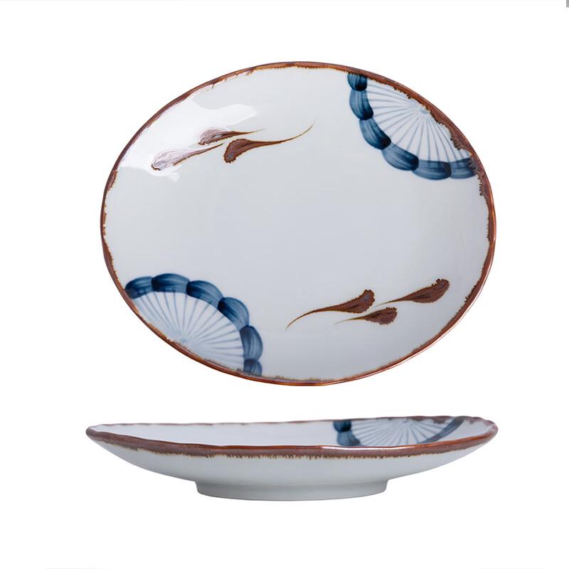 Dunzhu Retro Oval Ceramic Dinner Plate