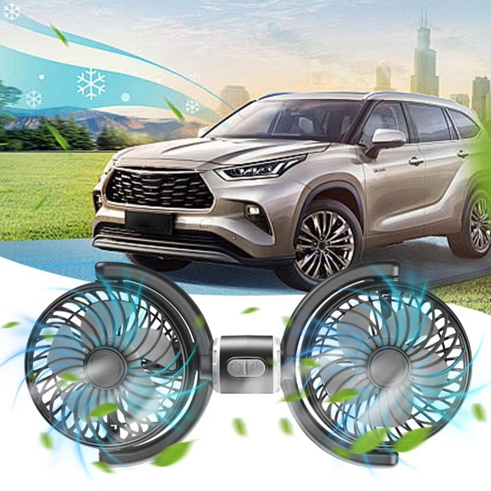 Rotation Cooler Air Fan ABS+PP Double Head Fans New Car Cooling Fan  Car
