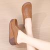 Women PU Leather Platform Slippers Hollow-out Fashion Casual Shoes Wedge Heels Casual Loafers Elegant Mother Shoes