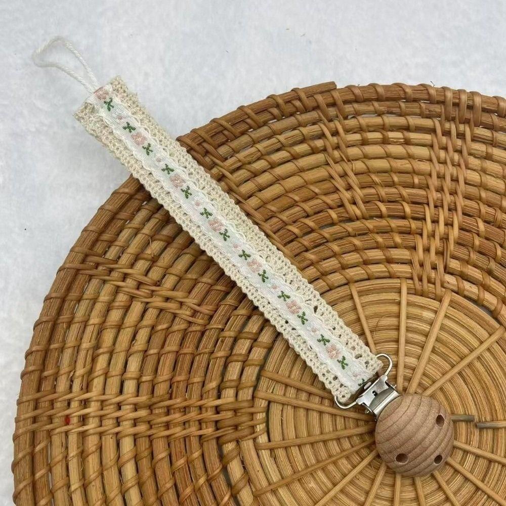 PP Blumenmuster Schnullerhalter Herz Gänseblümchen Stickerei Schnullerclips Mädchen