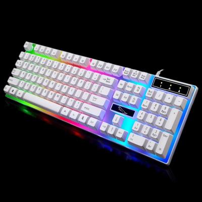 Tastiera per computer USB cablata Tastiera retroilluminata colorata Tastiera da gioco impermeabile