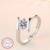 925 Sterling Silber Ring Einfach Großzügig Zirkonia Luxus Hohe Qualität für Damen Ringe Hochzeit Feiner Schmuck Zubehör Party Geschenk