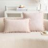White Pompom Throw Pillow Cover Solid Velvet 30x50cm 45x45cm 50x50cm Boho Decorative Cushion Covers Pillowcase Cuscini Divano