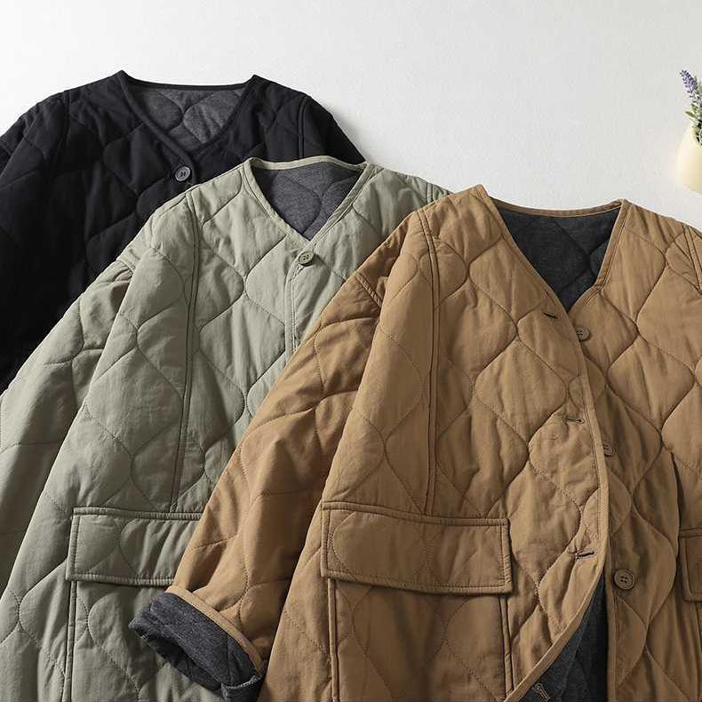 Autumn Winter Ladies Coat Loose Fitting Warm Female Jacket Women's Retro  Parka Temperament Versatile Down Cotton Jacket