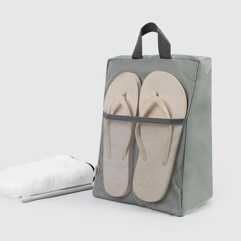 Portable Shoe Storage Bag Versatile Outdoors Clothing Organizer Bags with Mesh Pouch Multi-functional Underwear Storage Handbag
