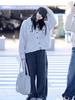 Available Korean Style Jennie Lace Patchwork Fleece Wide-Leg Casual Pants
