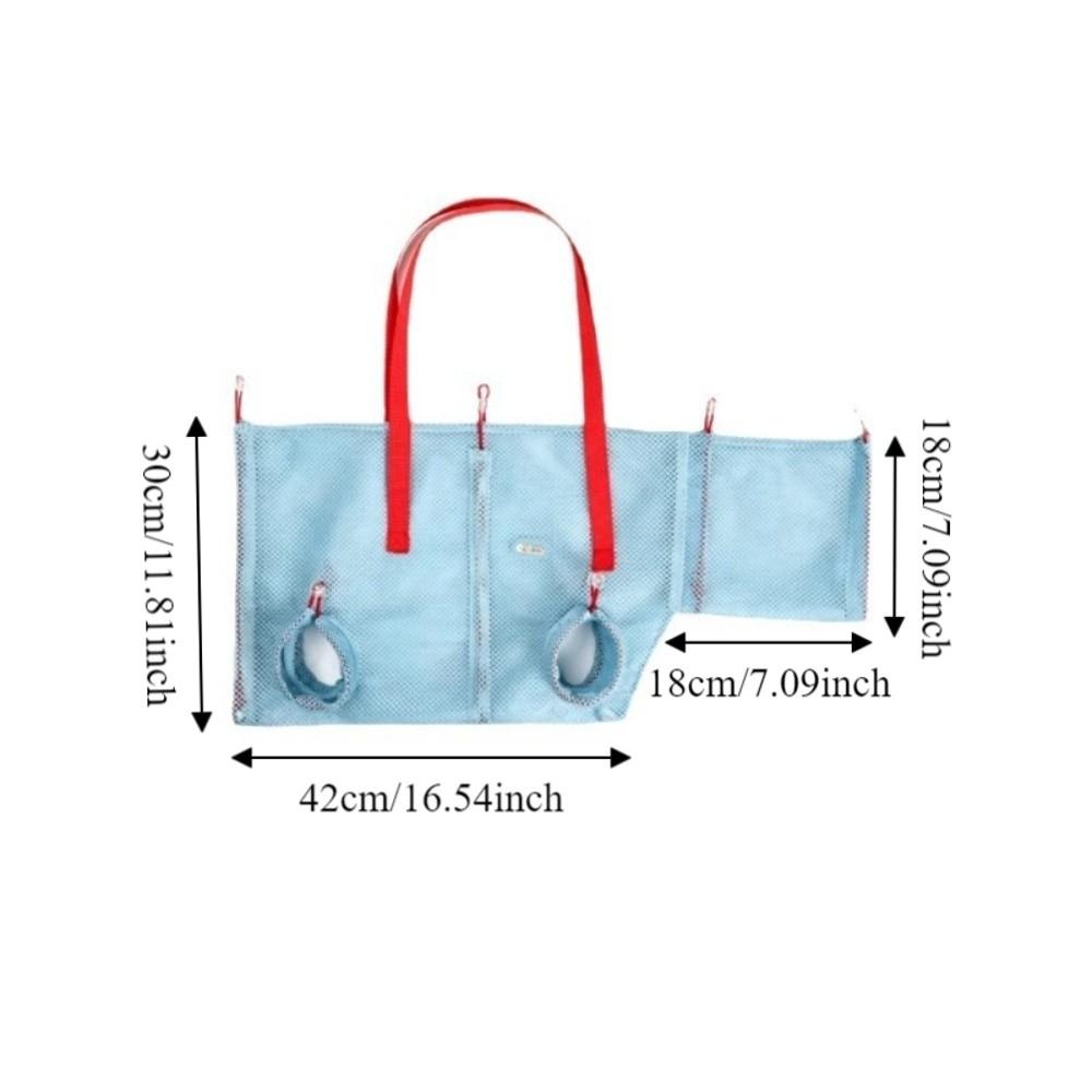 Breathable Mesh Cat Bathing Bag Adjustable Hanging Pet Restraint Bag High Elasticity Quick Drying Cat Grooming Bag Pet Care