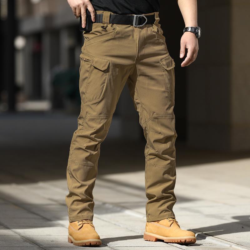 

IX7 Camouflage Tactical Training Pants, Spring/Autumn Outdoor Elastic Workwear, Loose Softshell, Waterproof IX9. L