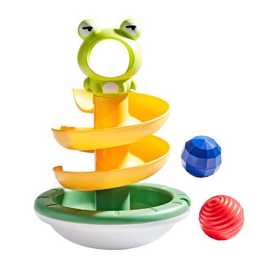 Marble Run Frog Track Toy Kids Cartoon Frog Rolling Ball Tumbler Hand-eye Coordination Toddlers Boys Girls Rolling Bead Frog Track Educational Toy