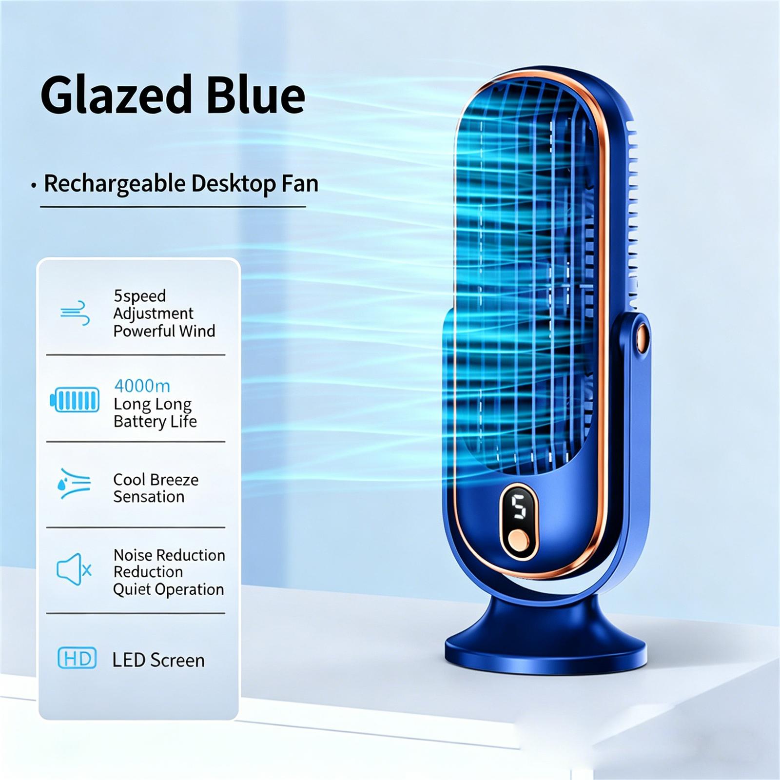 

Desktop Cooling Fan Portable Air Cooler Tabletop Air Circulator with Adjustable Speed for Bedroom Office Dormitory Home Use One Size синий