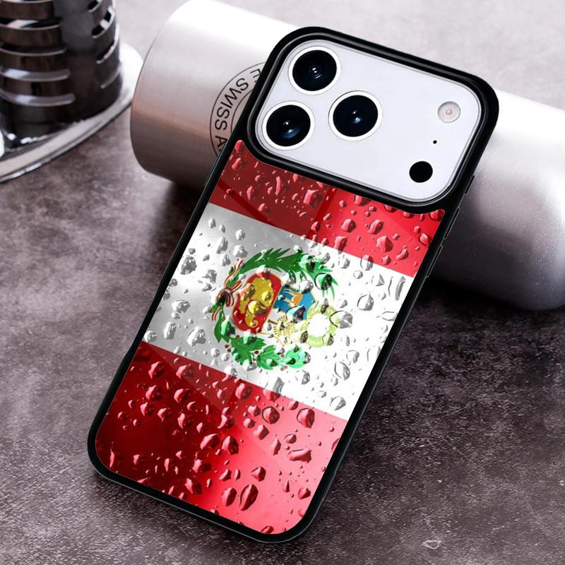 Peru Flag Phone Case for iPhone 17 16 15 Pro Max Air 14 13 12 11 Plus Shockproof Capa Cover