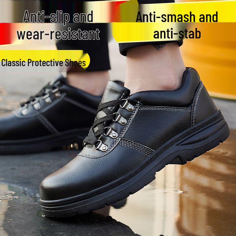 

Men s Steel Toe Summer Work Shoes - Lightweight, Odor-Resistant, Breathable, Anti-Smash & Anti-Puncture Safety Footwear 211 Black; 37