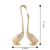 Pair of Kissing Duck, Swan Showpiece For Home Decor - 29 Cm (Aluminium, Golden )