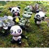 8-delers/sett Panda Mikrolandskap Resin Panda Mosedekorasjon Mikrolandskap DIY Materialsett Liten Panda Skrivebordsdekorasjon
