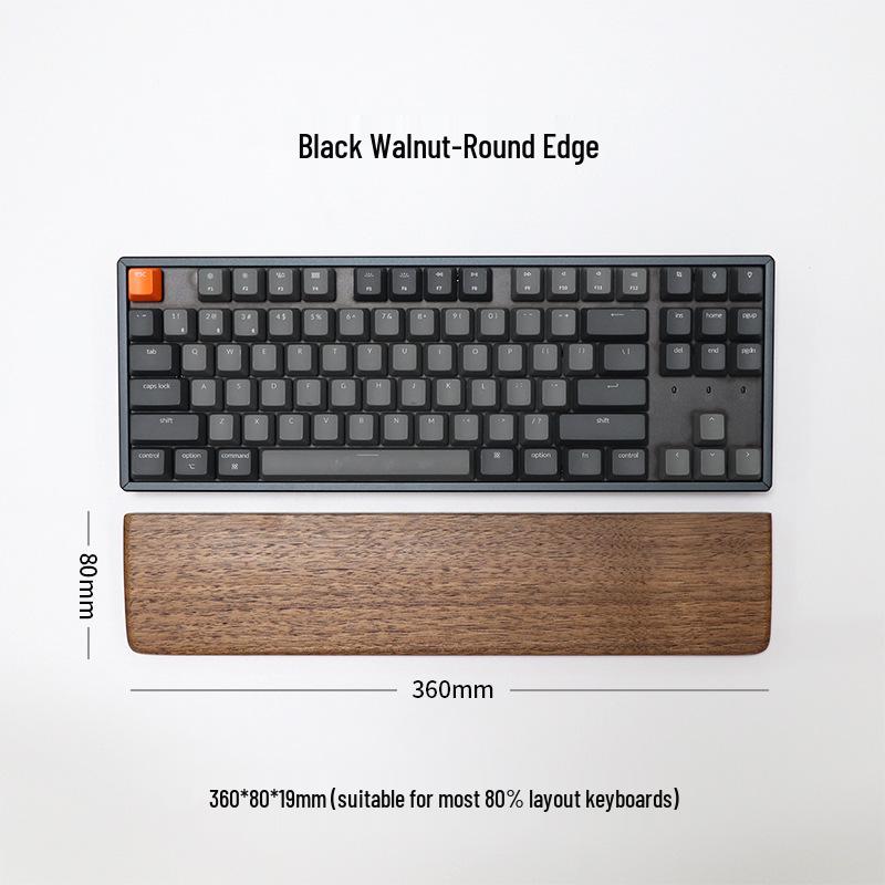 Black Walnut Solid Wood Keyboard & Mouse Wrist Rest Pad