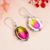 Bi-Colour Tourmaline - Brazil 925 Sterling Silver Earring V410, Purple & Green Earring, Oval Earring, Valentin's Day Gift, Gift For Her, Birthday Gift