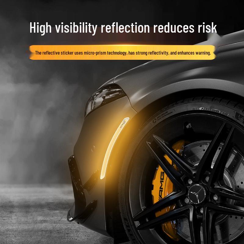 Luminous Reflective Car Wheel Arch & Bumper Stickers: Night Safety & Anti-Scratch Protection