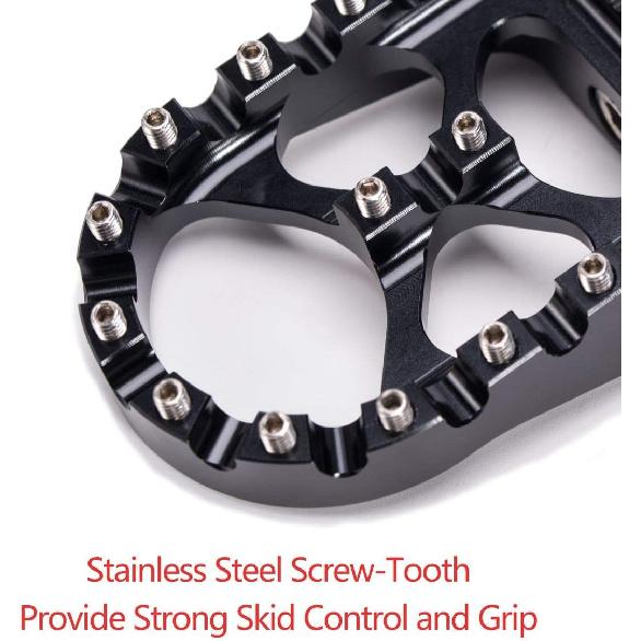 CNC Wide Foot Pegs 360° Roating MX Chopper Bobber Style For Harley Dyna Sportster Fatboy Iron 883,Black