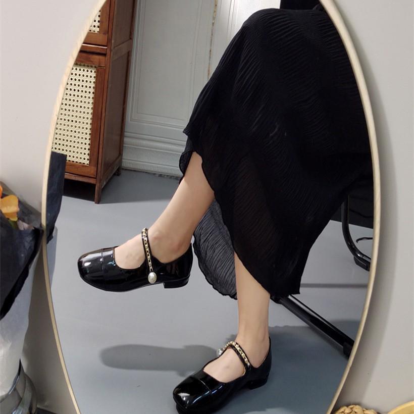 Französische mittelhohe kleine duftende einzelne Schuhe Damenschuhe Frühling und Herbst 2025 neu Frühling und Herbst Abendbrise Mary Jane kleine Lederschuhe