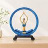 Meditation Figurine Sculpture Elegant Circular Frame Statue Sturdy Freestanding Tabletop