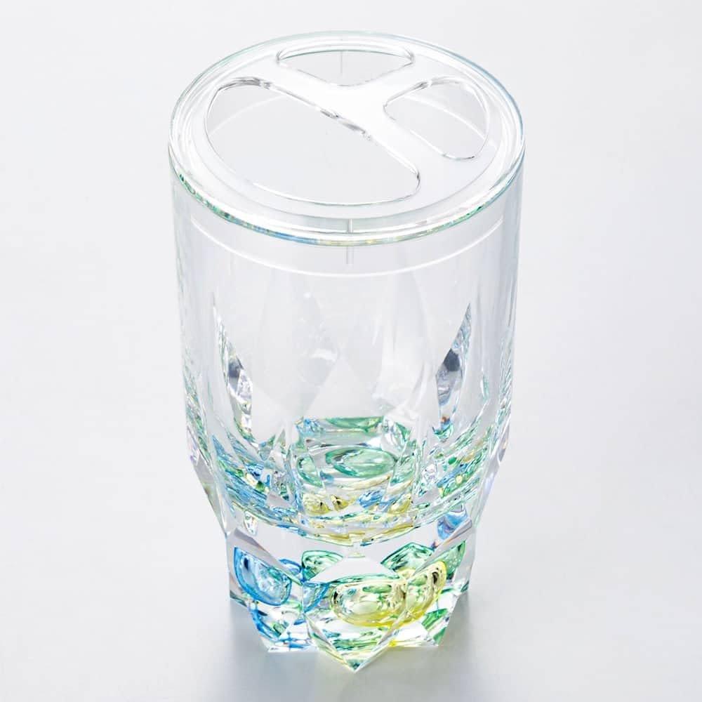 Nitori MS Clear View Toothbrush Stand JB01 Shizuku Clear Green Acrylic Resin Toothbrush Holder for Bathroom