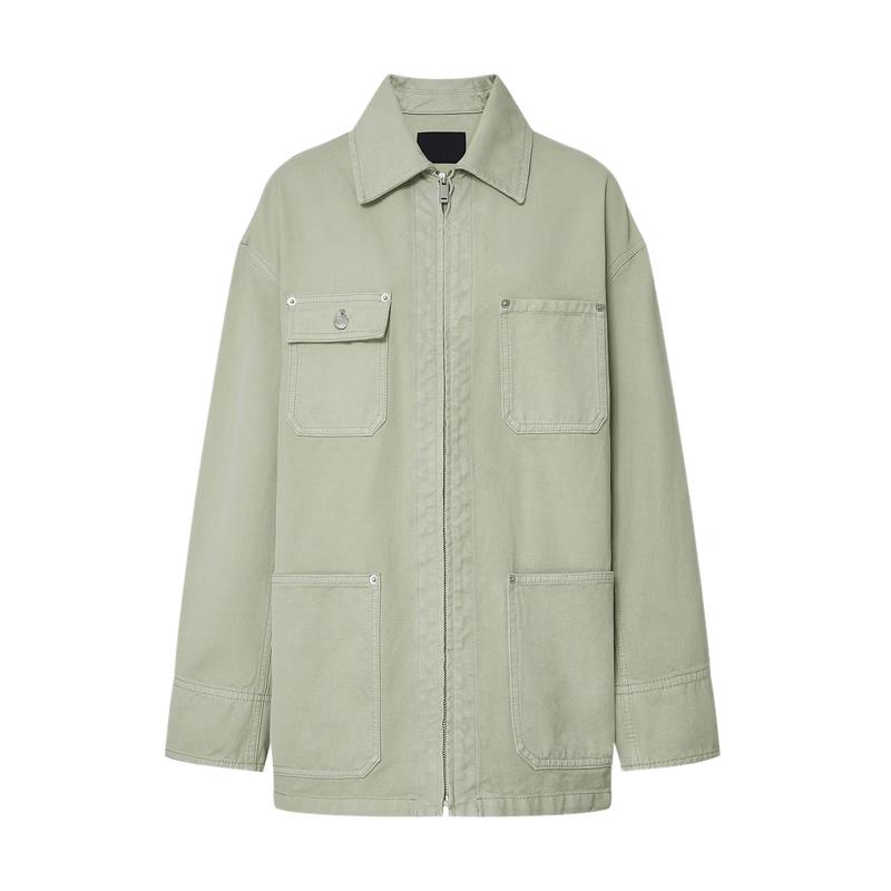 MO&Co. Solid Cotton Loose Fit Jacket