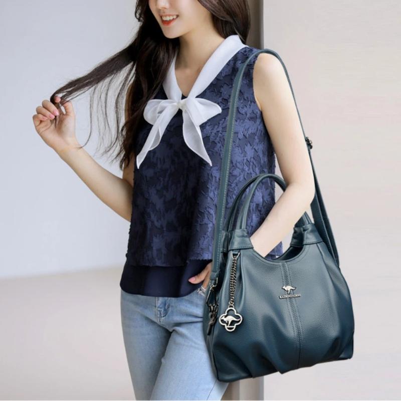 Designer Brand Top Quality Soft PU Faux Leather Casual Tote Bags for Women Handbag Luxury Female Shoulder Crossbody Bag