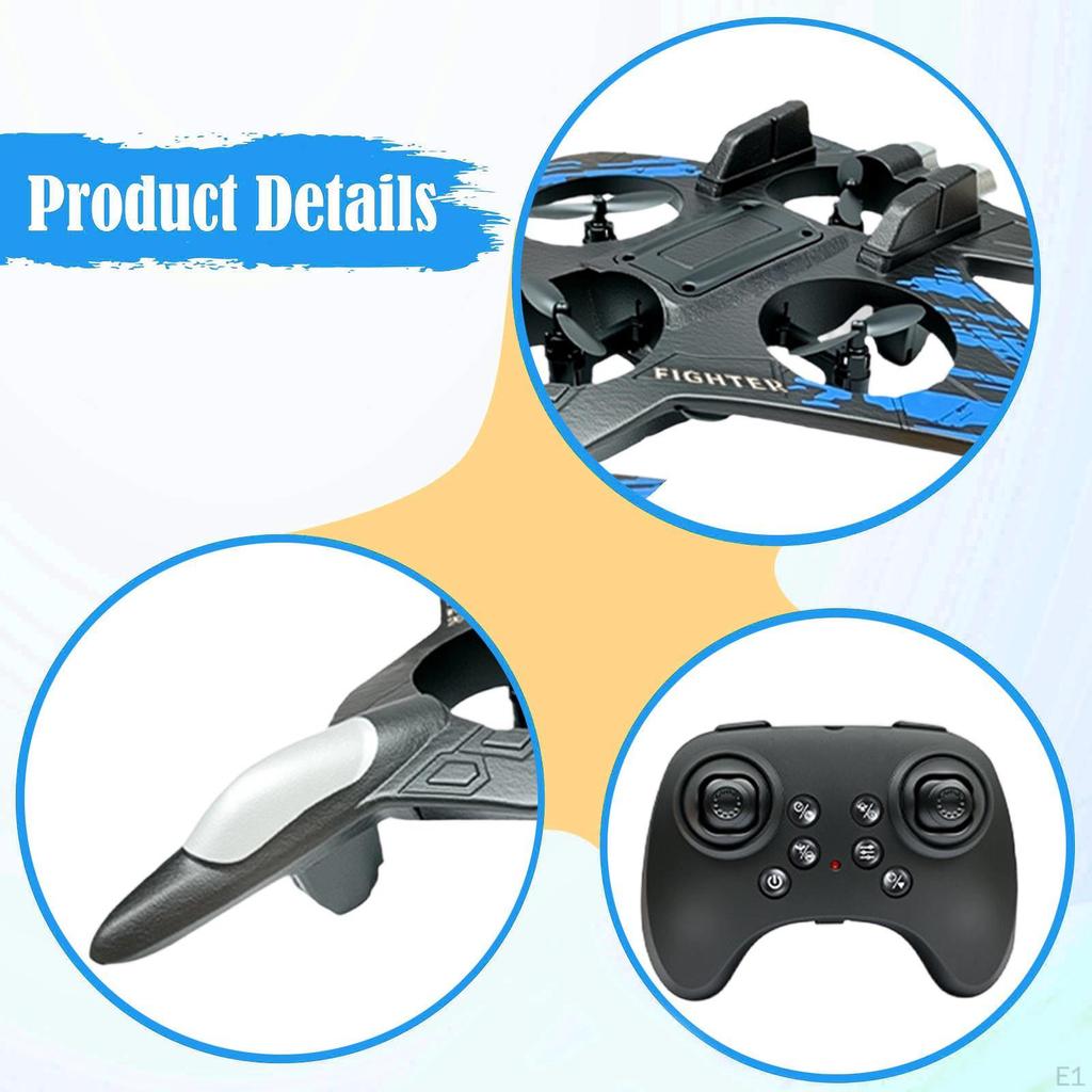 Remote Control Airplane Fighter Jet Model Roll for Kids Adults Lightweight with Colorful Lights RC