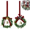 Christmas Bow With Bells Classic Red Green Velvet Bow Bell Pandent Wreaths Hanging Wreath Decoration Decorative Christmas Z4J9