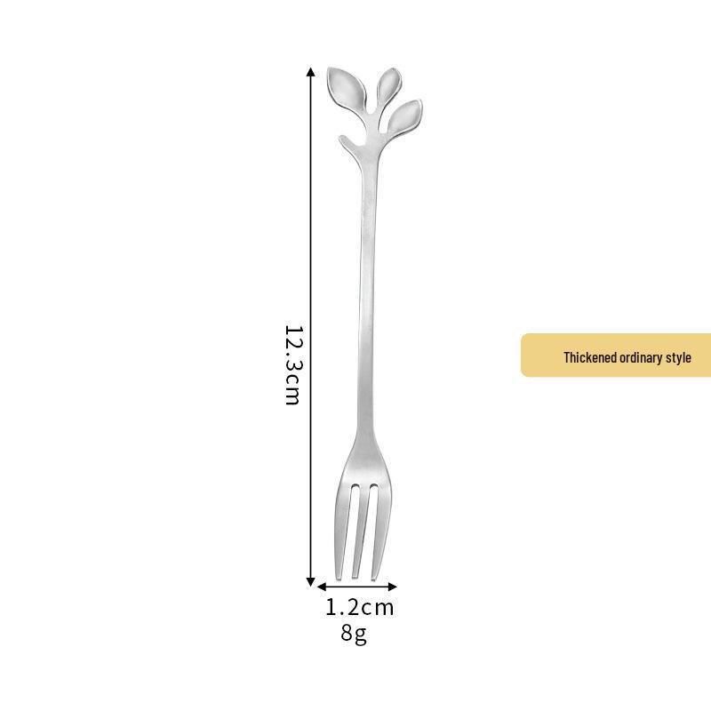 Gold Leaf Stainless Steel Spoon - Creative European Style Fruit, Coffee, Stirring, and Dessert Spoon Gift