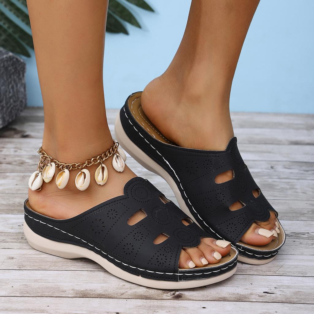 Fashion New Arrival Women's Open Toe Wedge Sandals Summer Fashion Breathable Comfortable Casual Outdoor Slippers Female Summer Footwear
