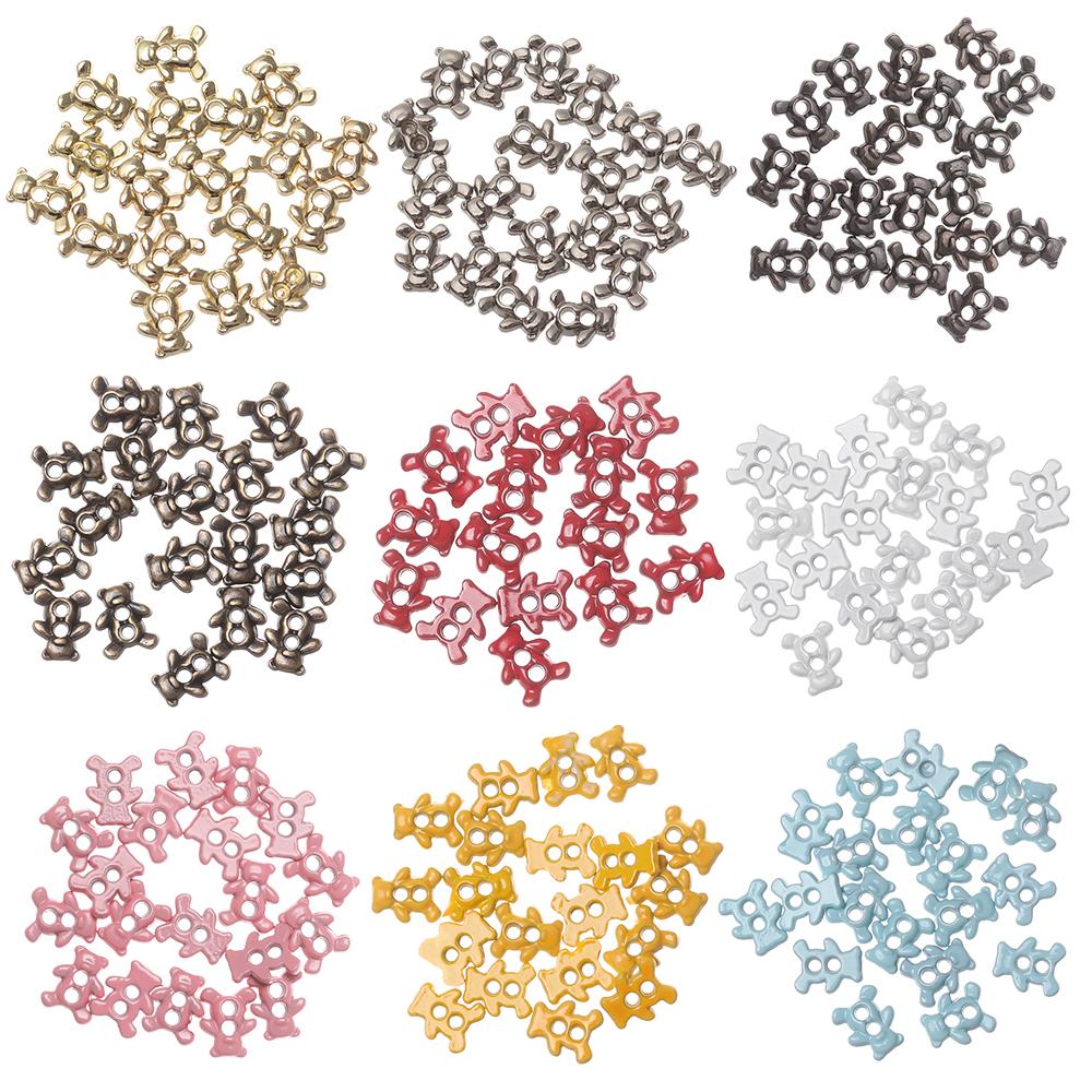 20/40Pcs Mini 6mm Metal Buckle Bear Pattern Decor Buckles for 1/6 Kid Doll Toy Button Buckle DIY Doll Clothes Sewing Accessories
