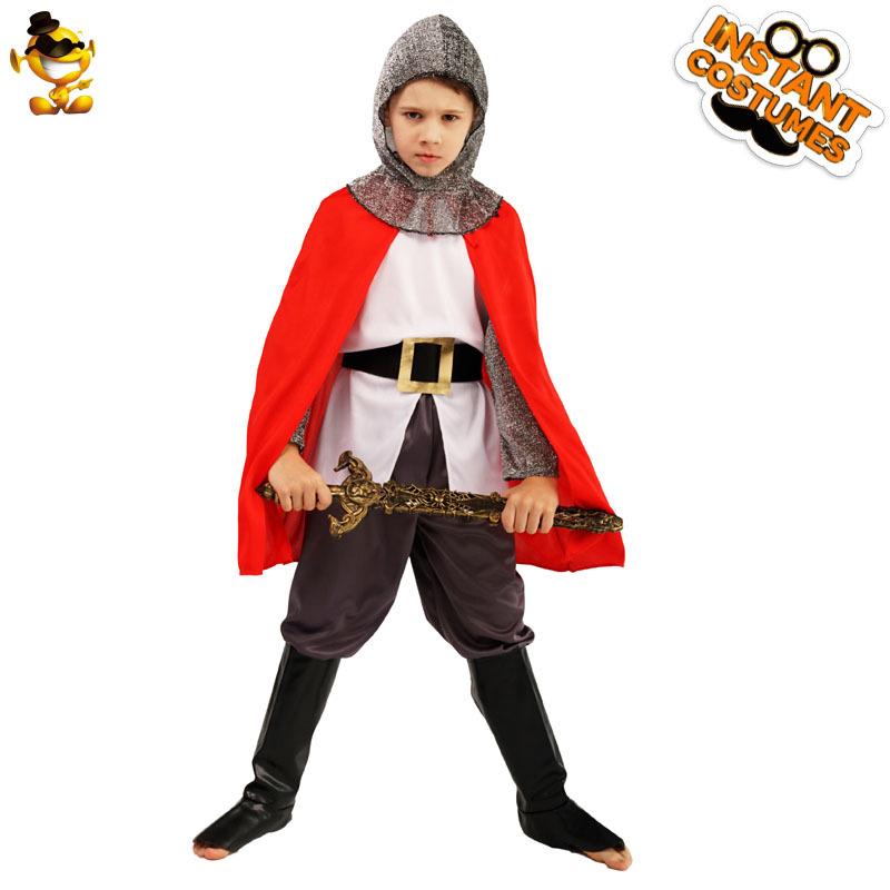 Halloween Little Boy Children European Medieval Crusader Knight Show Costume Samurai Cosplay Children s Costume s/4-6 years old (104-116cm)