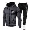2024 Men's Polka Dot Fleece Hoodie & Sweatpants Set - Casual European & American Autumn/Winter Activewear