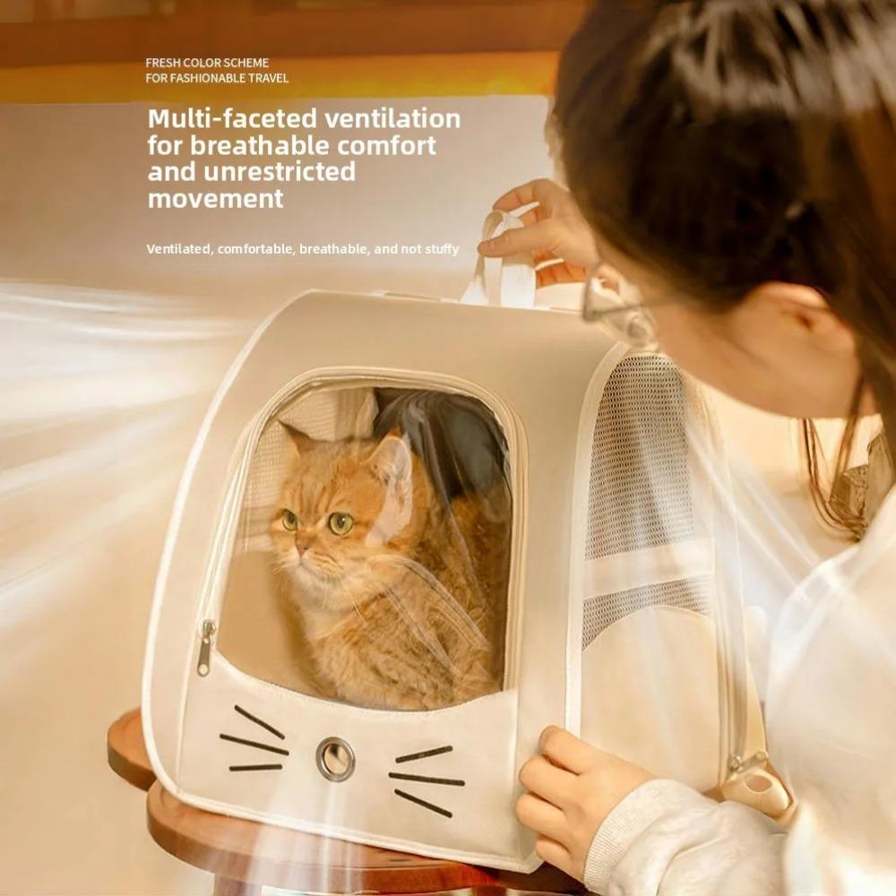 Pet Backpack Cage Cat Anti-scratch Cat Bag Outdoor Breathable Travel Folding Bag Multifunctional Car Comfort Cabin Backpack