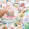 50pcs Transparent Glass Water Cup Drink Stickers Decals PET Journal Laptop Phone Fridge Decoration Sticker Scrapbooking Supplies