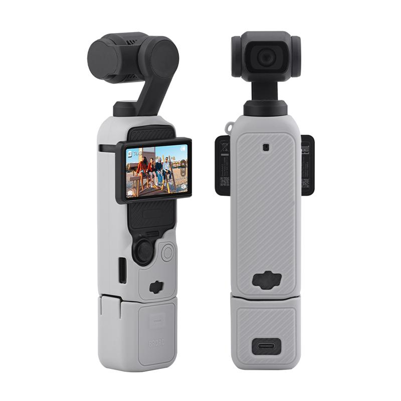 Capa de Silicone Anti-Impacto para Câmera Gimbal DJI Osmo Pocket 3 Capa Protetora Macia para Handle Tampa da Lente