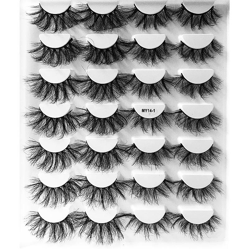 False Eyelashes Curly Multi -Layered Three -Dimensional Imitation Mink Hair Cross Thick Messy Eyelashes