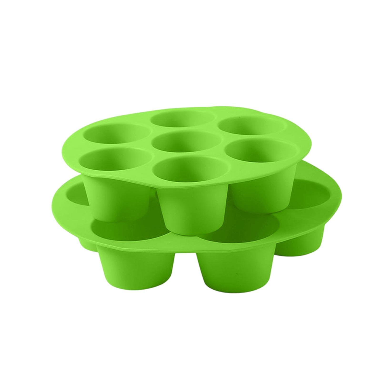 

Силиконовые формы для кексов, 3 шт. Силиконовые формы для маффинов для фритюрницы, Антипригарная форма для маффинов для фритюрницы на 7 ячеек для выпечки яиц, кексов, тартов, хлеба One Size зелёный