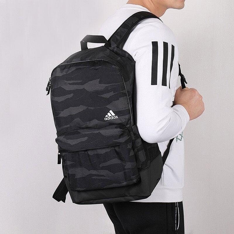 Adidas Cl Aop Sports Leisure Polyester Backpack Unisex Backpack Carbon-Black DW4272